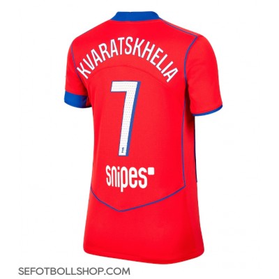Billiga Paris Saint-Germain Khvicha Kvaratskhelia #7 Tredje fotbollskläder Dam 2025-26 Kortärmad Billiga Paris Saint-Germain Khvicha Kvaratskhelia #7 Tredje fotbollskläder Dam 2025-26 Kortärmad